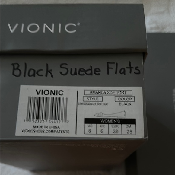 Vionic Black Suede Flats - Picture 2 of 5